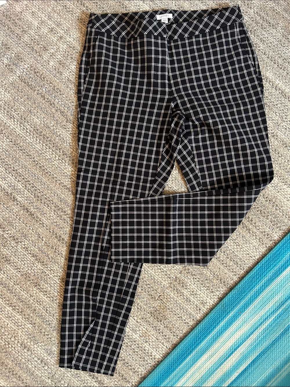 J. Jill Black and White Windowpane Stretch Pants